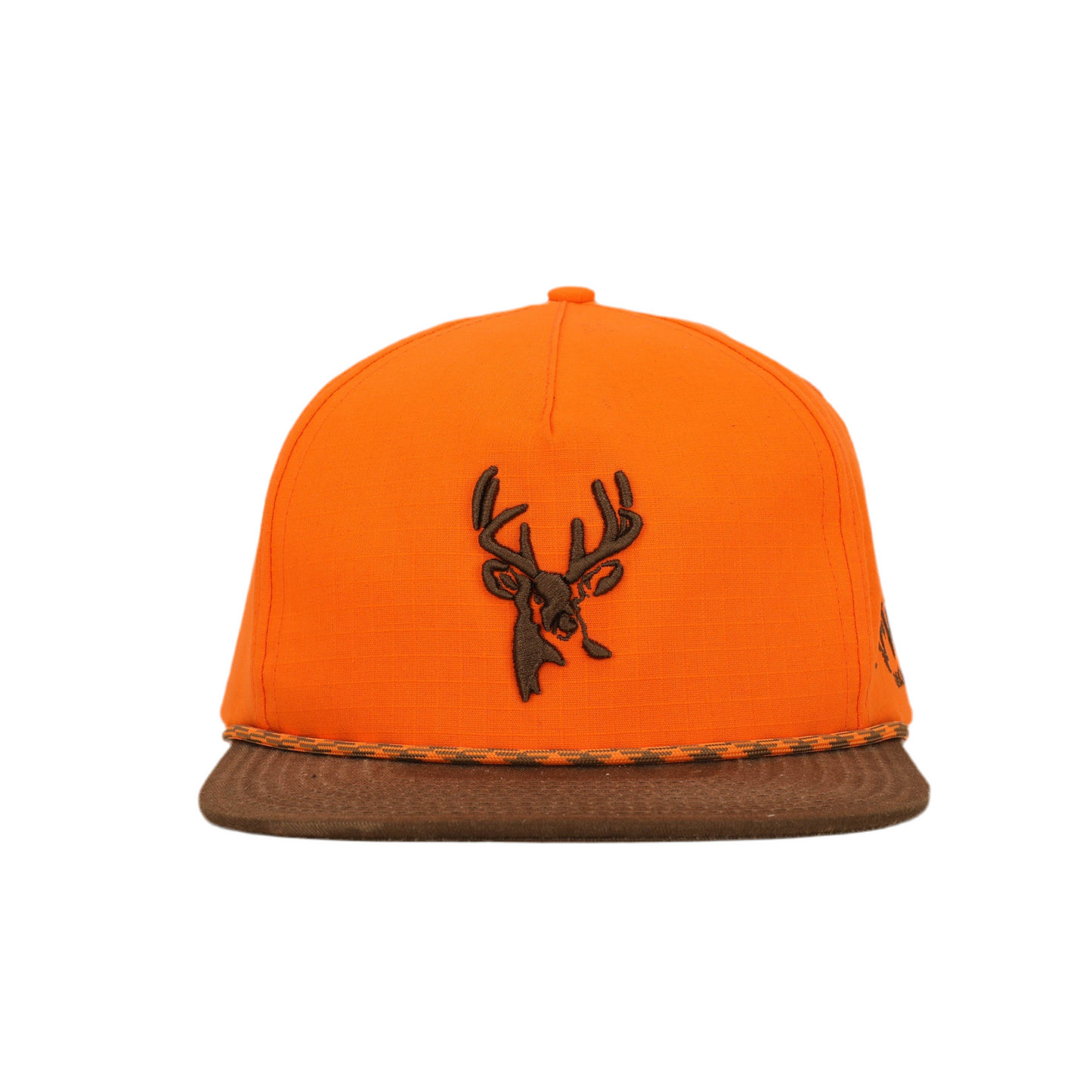 Youth Blaze Orange and Brown Ripstop Buck Rope Hat