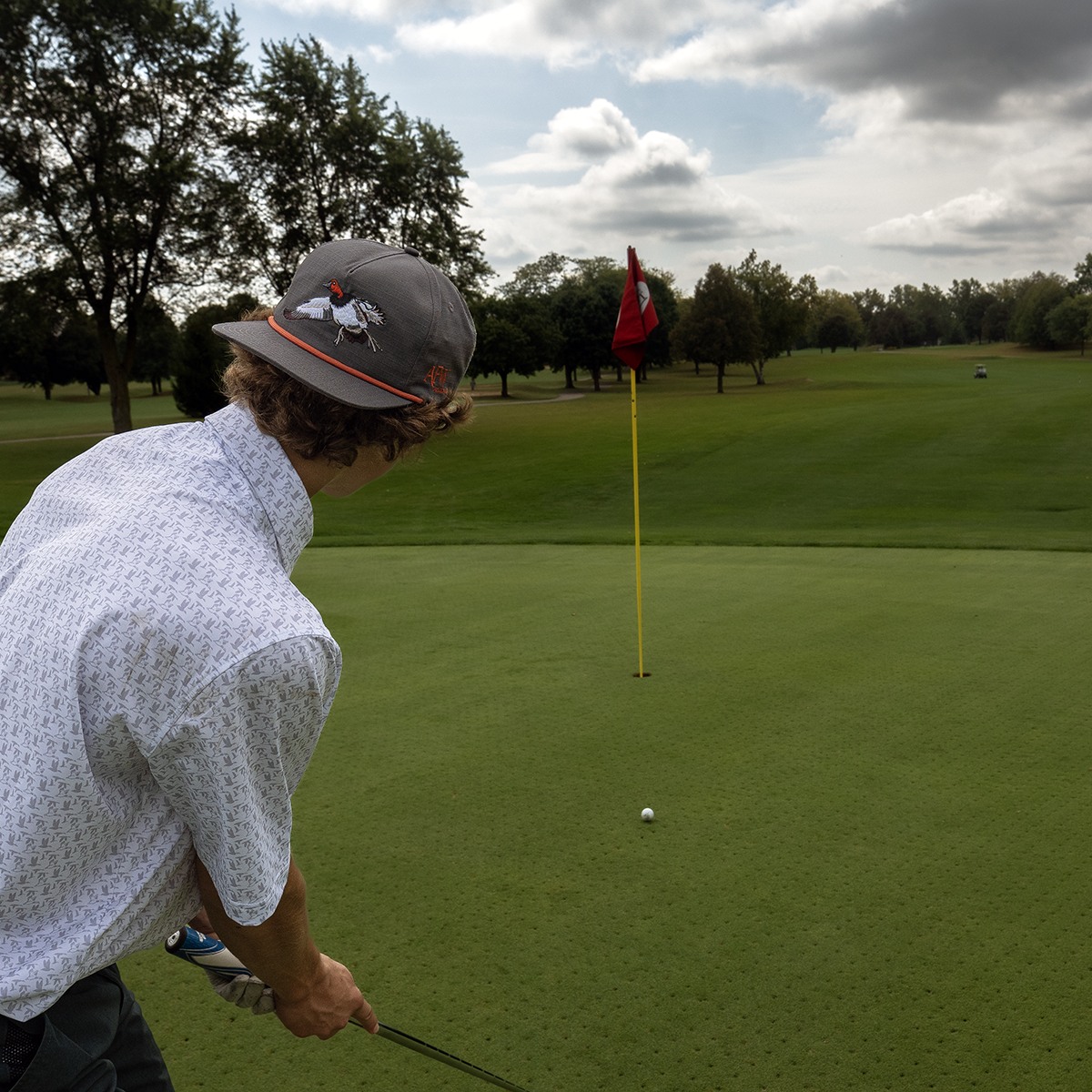 AFW White with Grey Flying Ducks Polo