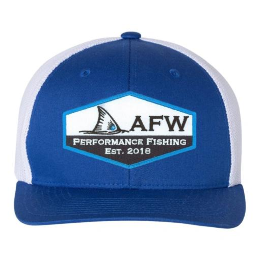 AFW Fishing Patch Hat - Royal - White Flextfit Hat